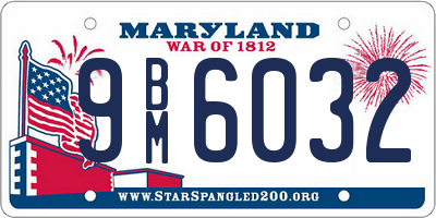 MD license plate 9BM6032