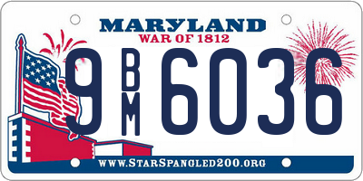 MD license plate 9BM6036