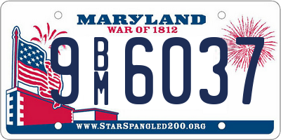 MD license plate 9BM6037