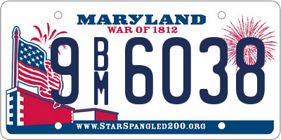 MD license plate 9BM6038