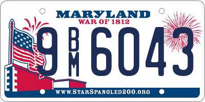 MD license plate 9BM6043