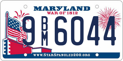 MD license plate 9BM6044