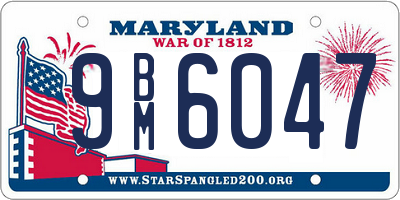 MD license plate 9BM6047