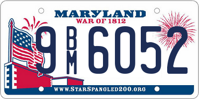 MD license plate 9BM6052