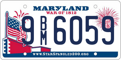 MD license plate 9BM6059