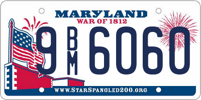 MD license plate 9BM6060