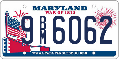 MD license plate 9BM6062