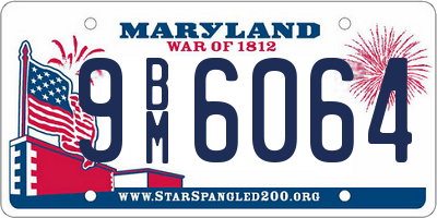 MD license plate 9BM6064