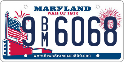 MD license plate 9BM6068