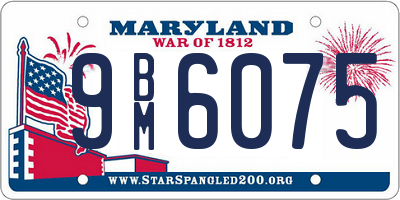 MD license plate 9BM6075