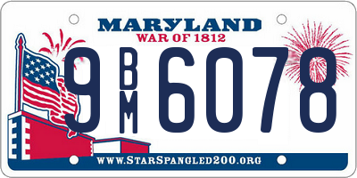 MD license plate 9BM6078