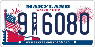 MD license plate 9BM6080