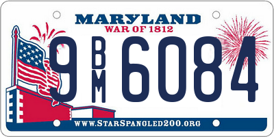 MD license plate 9BM6084