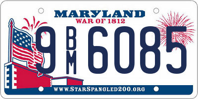 MD license plate 9BM6085