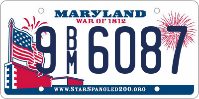 MD license plate 9BM6087