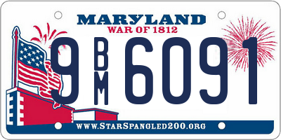 MD license plate 9BM6091