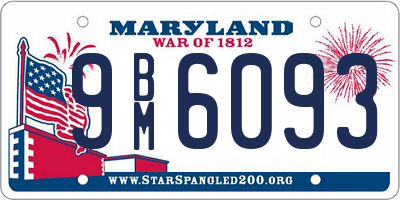 MD license plate 9BM6093