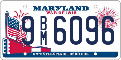 MD license plate 9BM6096