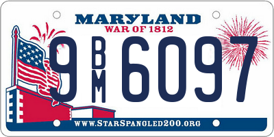 MD license plate 9BM6097