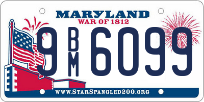 MD license plate 9BM6099