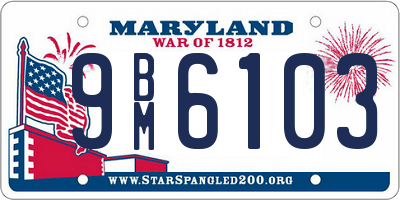 MD license plate 9BM6103