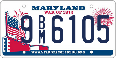 MD license plate 9BM6105