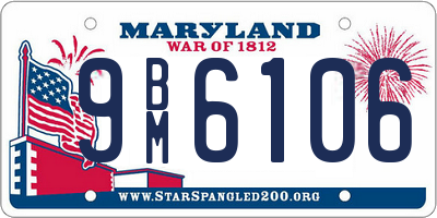 MD license plate 9BM6106