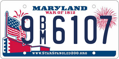 MD license plate 9BM6107