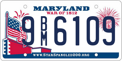 MD license plate 9BM6109