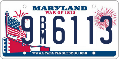MD license plate 9BM6113