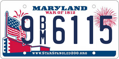 MD license plate 9BM6115