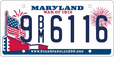 MD license plate 9BM6116