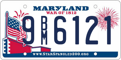 MD license plate 9BM6121