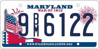 MD license plate 9BM6122