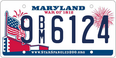 MD license plate 9BM6124