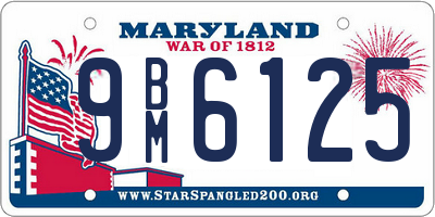 MD license plate 9BM6125