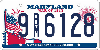 MD license plate 9BM6128