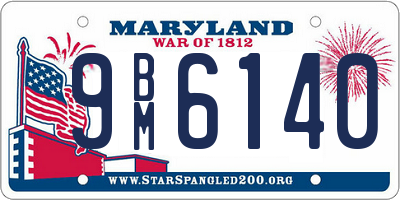 MD license plate 9BM6140