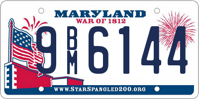 MD license plate 9BM6144