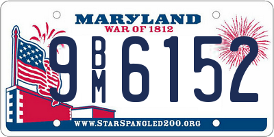 MD license plate 9BM6152