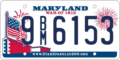 MD license plate 9BM6153