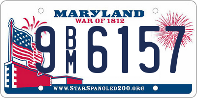 MD license plate 9BM6157