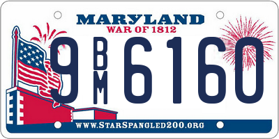 MD license plate 9BM6160