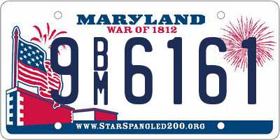 MD license plate 9BM6161