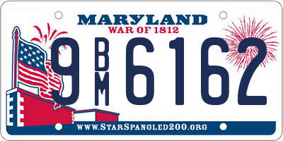 MD license plate 9BM6162