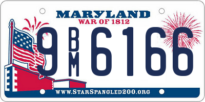 MD license plate 9BM6166