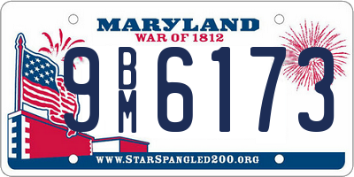 MD license plate 9BM6173