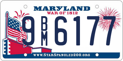 MD license plate 9BM6177