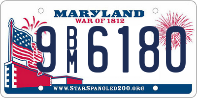 MD license plate 9BM6180