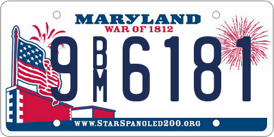 MD license plate 9BM6181